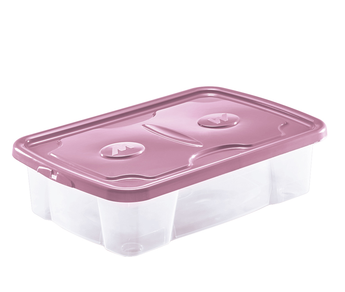 scatola plastica trasparente con coperchio rosa mazzei home